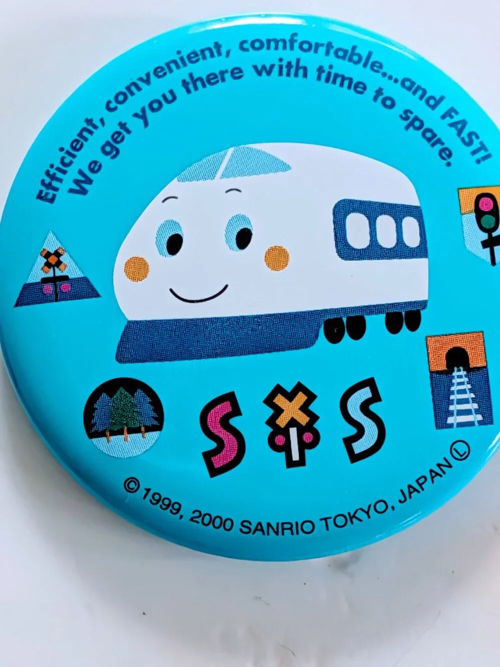 VTG Set of 2 Sanrio Shinkansen S*S Bullet Train Character Pins Japan Y2K Rare 99